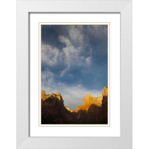 USA, Utah, Zion NP Late light at Kolob Canyon White Modern Wood Framed Art Print with Double Matting by Rotenberg, Nancy