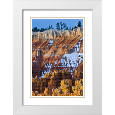 Utah Snowy hoodoo formations in Bryce Canyon NP White Modern Wood Framed Art Print with Double Matting by Rotenberg, Nancy