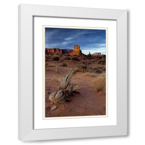 Utah, Monument Valley Eroded rock formations White Modern Wood Framed Art Print with Double Matting by OBrien, Jay