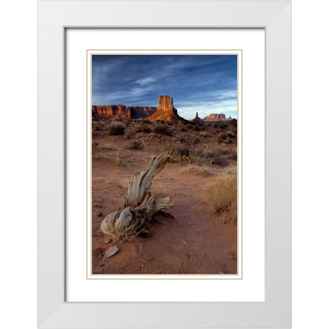 Utah, Monument Valley Eroded rock formations White Modern Wood Framed Art Print with Double Matting by OBrien, Jay