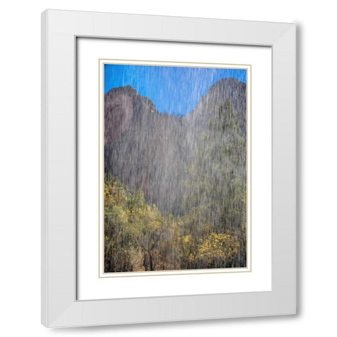 USA, Utah, Zion NP Waterfall scenic White Modern Wood Framed Art Print with Double Matting by OBrien, Jay