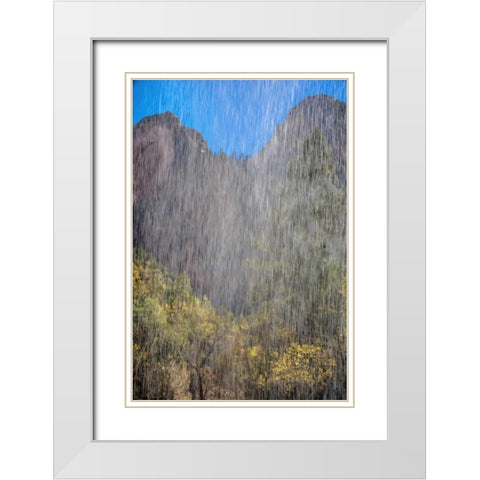 USA, Utah, Zion NP Waterfall scenic White Modern Wood Framed Art Print with Double Matting by OBrien, Jay