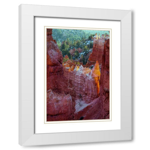 USA, Utah, Bryce Canyon NP Close-up of hoodoos White Modern Wood Framed Art Print with Double Matting by OBrien, Jay