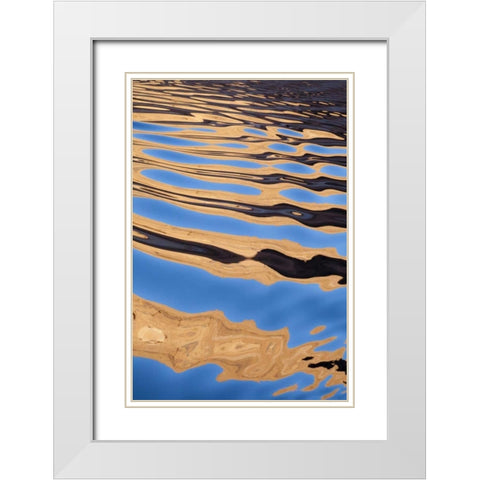 Utah, Glen Canyon NRA Boat wake patterns White Modern Wood Framed Art Print with Double Matting by Paulson, Don