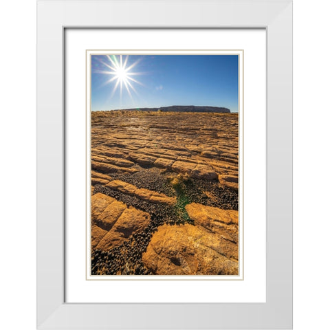 USA- Utah- Grand Staircase Escalante National Monument. Moqui marbles stones and rocks. White Modern Wood Framed Art Print with Double Matting by Jaynes Gallery