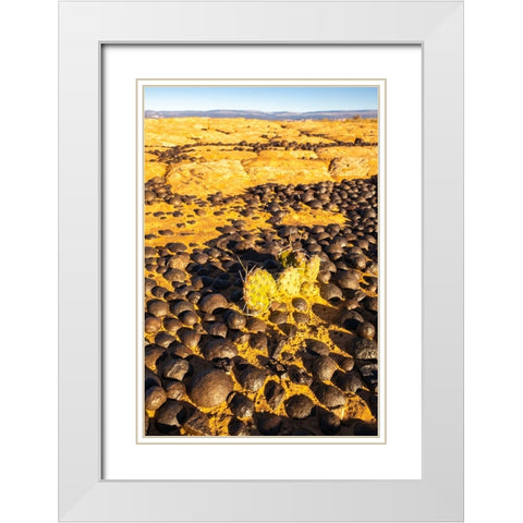 USA- Utah- Grand Staircase Escalante National Monument. Moqui marbles stones and rocks. White Modern Wood Framed Art Print with Double Matting by Jaynes Gallery