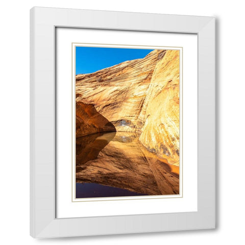 USA- Utah- Grand Staircase Escalante National Monument. Harris Wash rock formation White Modern Wood Framed Art Print with Double Matting by Jaynes Gallery
