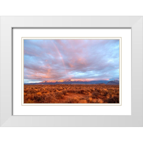 USA-Utah-Virgin Camper during sunset White Modern Wood Framed Art Print with Double Matting by Davidson, Janell