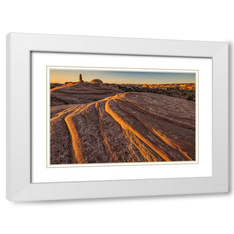 Rock Abstract-Moab-Utah White Modern Wood Framed Art Print with Double Matting by Ford, John
