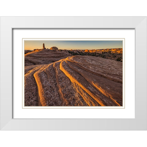 Rock Abstract-Moab-Utah White Modern Wood Framed Art Print with Double Matting by Ford, John