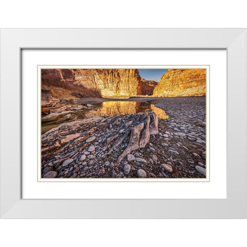 Pool-Colorado River-Moab-Utah White Modern Wood Framed Art Print with Double Matting by Ford, John