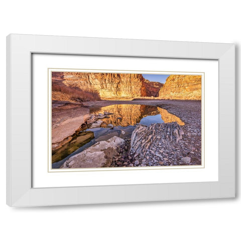 Pool-Colorado River-Moab-Utah White Modern Wood Framed Art Print with Double Matting by Ford, John