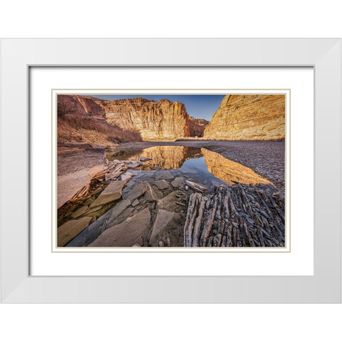 Pool-Colorado River-Moab-Utah White Modern Wood Framed Art Print with Double Matting by Ford, John