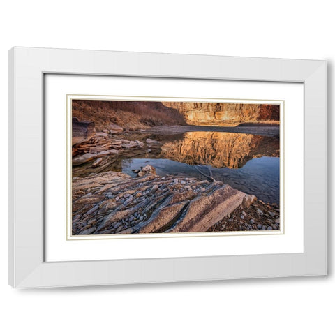 Pool-Colorado River-Moab-Utah White Modern Wood Framed Art Print with Double Matting by Ford, John