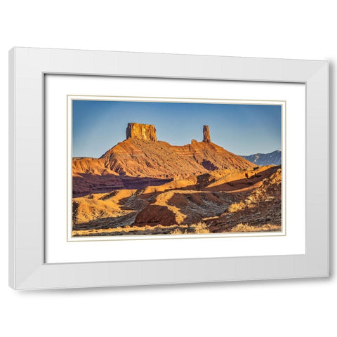 USA-Utah-Moab-Parriott Mesa White Modern Wood Framed Art Print with Double Matting by Ford, John