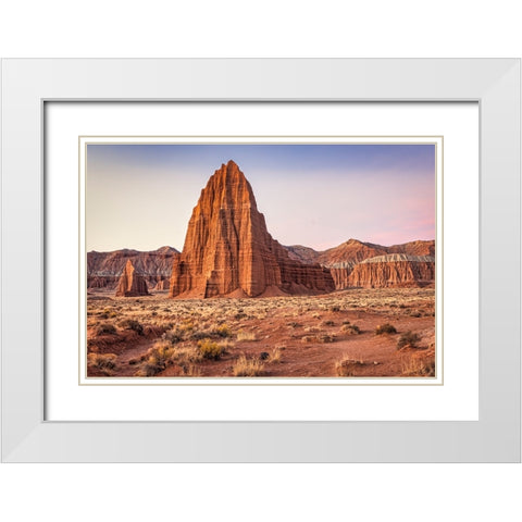 Temple of the Sun-Capitol Reef-Utah White Modern Wood Framed Art Print with Double Matting by Ford, John