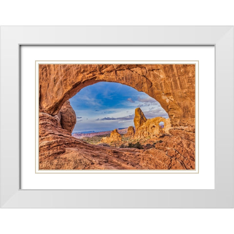 Double Arch-Arches National Park-Utah White Modern Wood Framed Art Print with Double Matting by Ford, John