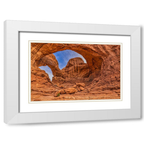 Double Arch-Arches National Park-Utah White Modern Wood Framed Art Print with Double Matting by Ford, John