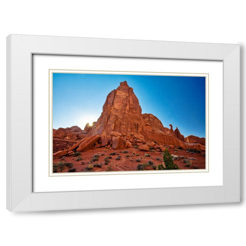 Arches National Park evening light-USA-Utah White Modern Wood Framed Art Print with Double Matting by Eggers, Terry