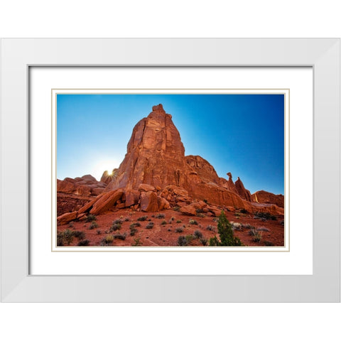 Arches National Park evening light-USA-Utah White Modern Wood Framed Art Print with Double Matting by Eggers, Terry