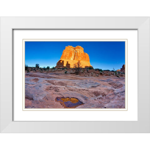 Arches National Park evening light-USA-Utah White Modern Wood Framed Art Print with Double Matting by Eggers, Terry