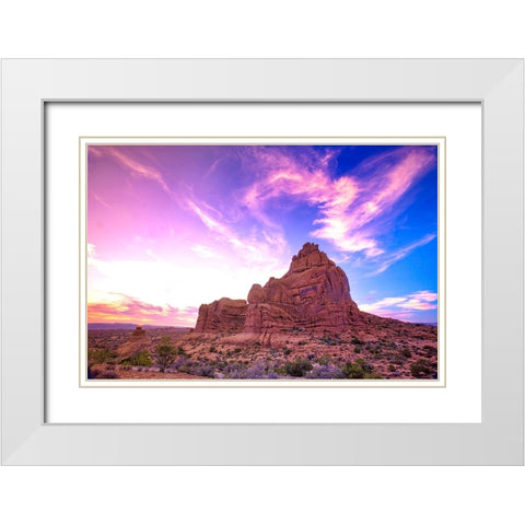 Arches National Park evening light-USA-Utah White Modern Wood Framed Art Print with Double Matting by Eggers, Terry