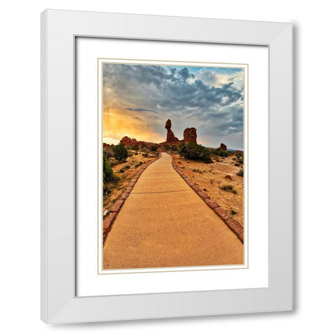 Arches National Park evening light-USA-Utah White Modern Wood Framed Art Print with Double Matting by Eggers, Terry