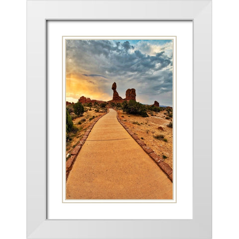 Arches National Park evening light-USA-Utah White Modern Wood Framed Art Print with Double Matting by Eggers, Terry