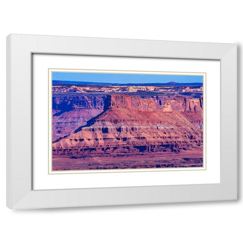 Red Rock Canyons Overlook- Canyonlands National Park- Moab- Utah. Green Canyon. White Modern Wood Framed Art Print with Double Matting by Perry, William