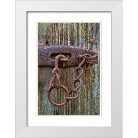 VA, Roanoke, Explore Park Rusty barn door lock White Modern Wood Framed Art Print with Double Matting by Paulson, Don