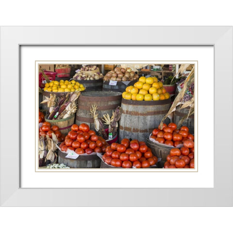 Virginia, Meadows of Dan Produce in a store White Modern Wood Framed Art Print with Double Matting by Paulson, Don