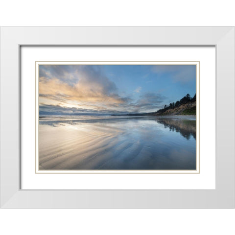Ruby Beach afterglow Olympic National Park-Washington State White Modern Wood Framed Art Print with Double Matting by Majchrowicz, Alan