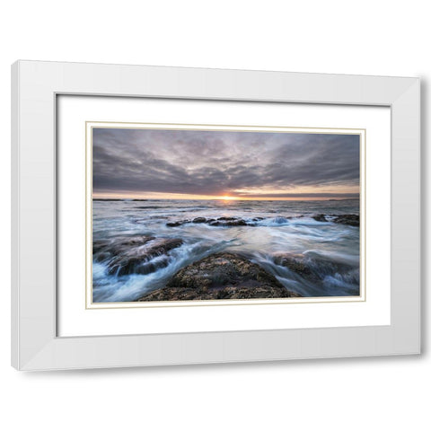 Kalaloch Beach 4 at sunset-Olympic National Park-Washington State White Modern Wood Framed Art Print with Double Matting by Majchrowicz, Alan