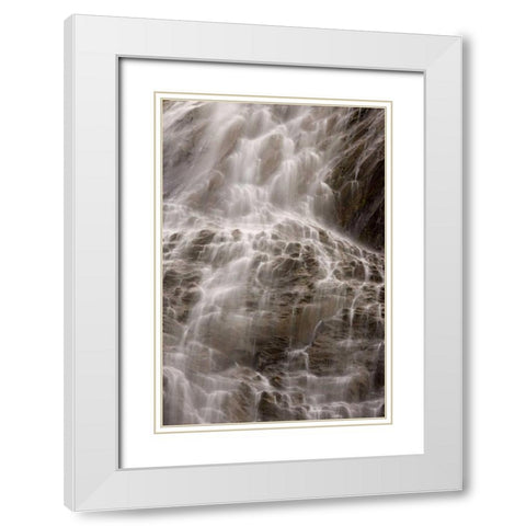 Washington, Mount Rainier NP View of Spray Falls White Modern Wood Framed Art Print with Double Matting by Paulson, Don