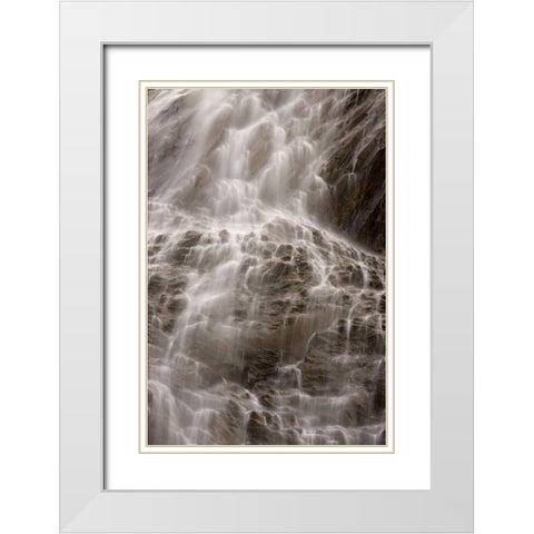 Washington, Mount Rainier NP View of Spray Falls White Modern Wood Framed Art Print with Double Matting by Paulson, Don