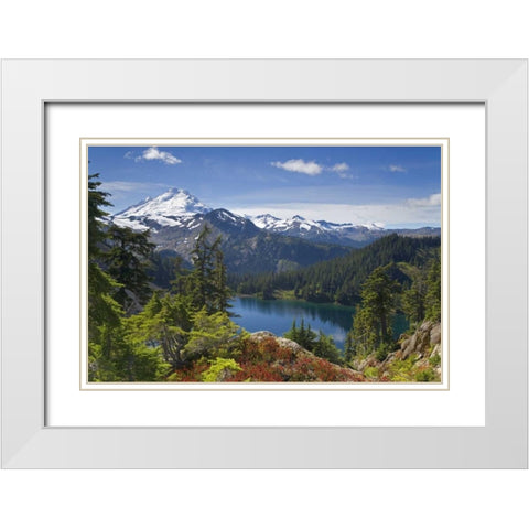 WA, Mt Baker Wilderness, Iceberg Lake White Modern Wood Framed Art Print with Double Matting by Paulson, Don