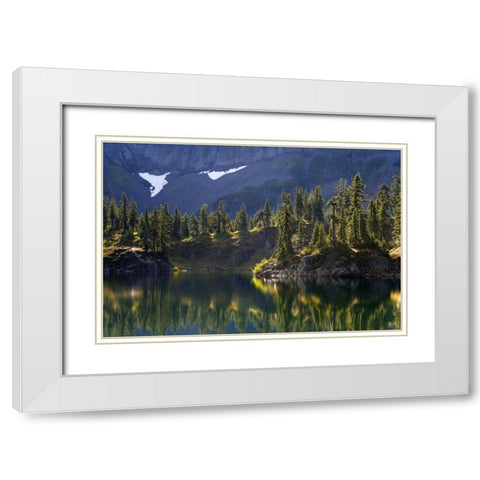 WA, Mt Baker Wilderness, Hayes Lake White Modern Wood Framed Art Print with Double Matting by Paulson, Don