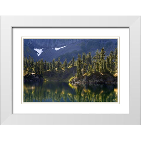 WA, Mt Baker Wilderness, Hayes Lake White Modern Wood Framed Art Print with Double Matting by Paulson, Don