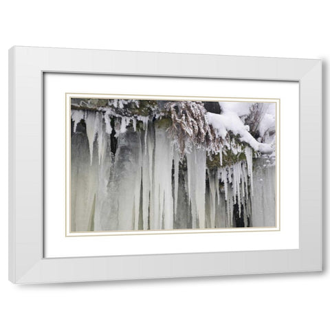 Washington, Leavenworth Icicles and snow White Modern Wood Framed Art Print with Double Matting by Paulson, Don