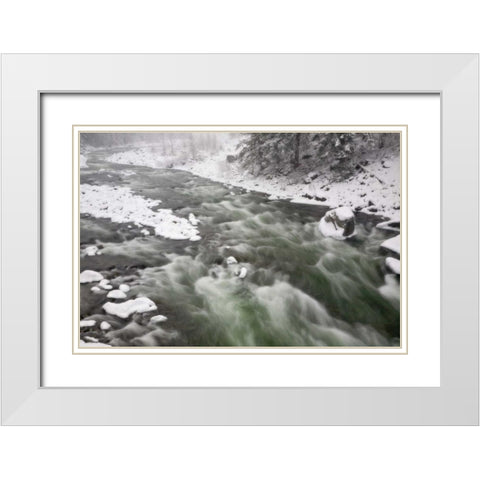 WA, Leavenworth Rapids on Wenatchee River White Modern Wood Framed Art Print with Double Matting by Paulson, Don