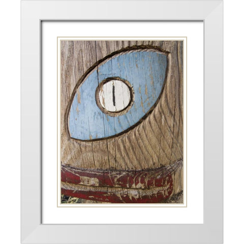 WA, Seabeck A Pacific Northwest Indian carving White Modern Wood Framed Art Print with Double Matting by Paulson, Don
