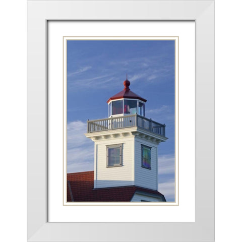 WA, San Juans Top of Patos Island Lighthouse White Modern Wood Framed Art Print with Double Matting by Paulson, Don