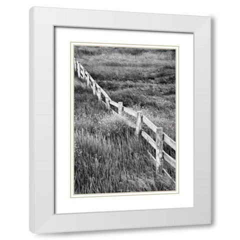 Washington Wooden fence in the Palouse country White Modern Wood Framed Art Print with Double Matting by Flaherty, Dennis