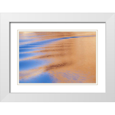Utah, Glen Canyon NRA Boat wake patterns White Modern Wood Framed Art Print with Double Matting by Paulson, Don