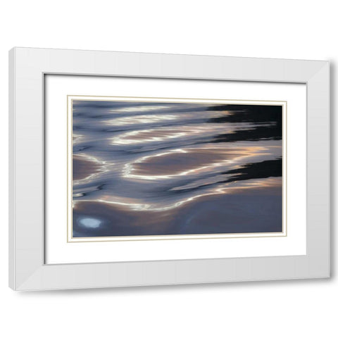 Canada, BC, Sunset on water wave patterns White Modern Wood Framed Art Print with Double Matting by Paulson, Don
