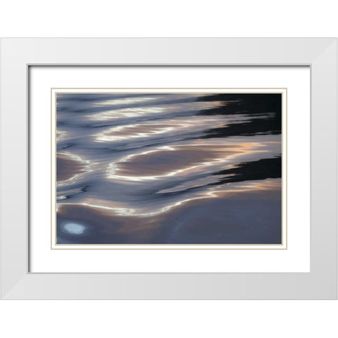 Canada, BC, Sunset on water wave patterns White Modern Wood Framed Art Print with Double Matting by Paulson, Don