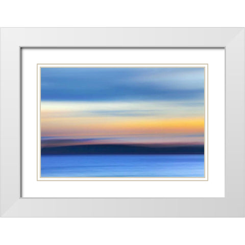 Washington, Hood Canal Abstract of ocean and sky White Modern Wood Framed Art Print with Double Matting by Paulson, Don