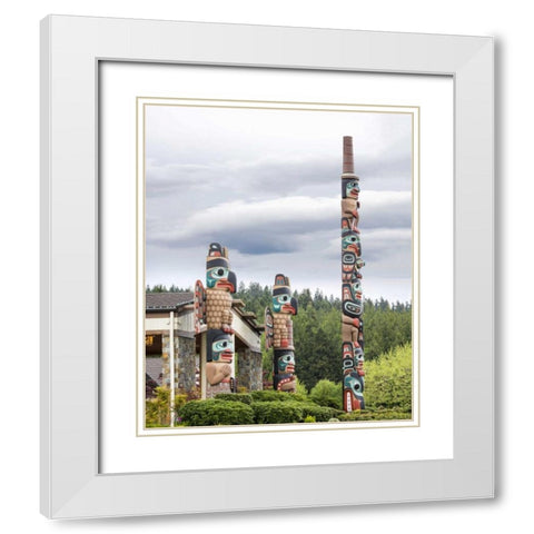 USA, Washington State, Jamestown Totem art PR White Modern Wood Framed Art Print with Double Matting by Paulson, Don