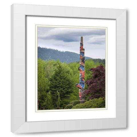 USA, Washington State, Jamestown Totem art PR White Modern Wood Framed Art Print with Double Matting by Paulson, Don