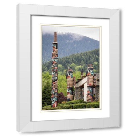 USA, Washington State, Jamestown Totem art PR White Modern Wood Framed Art Print with Double Matting by Paulson, Don